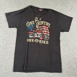 Vtg 1987 Harley Davidson 3D Emblem One Life One Country One Bike Large‎ Reworked